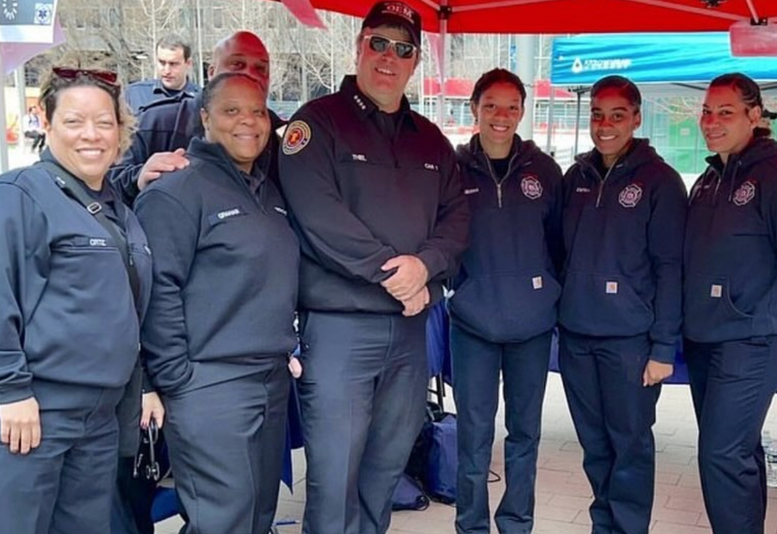 Senior firefighter mentoring a recruit